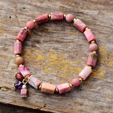 Pink Beach Rhodonite Bracelet-Your Soul Place